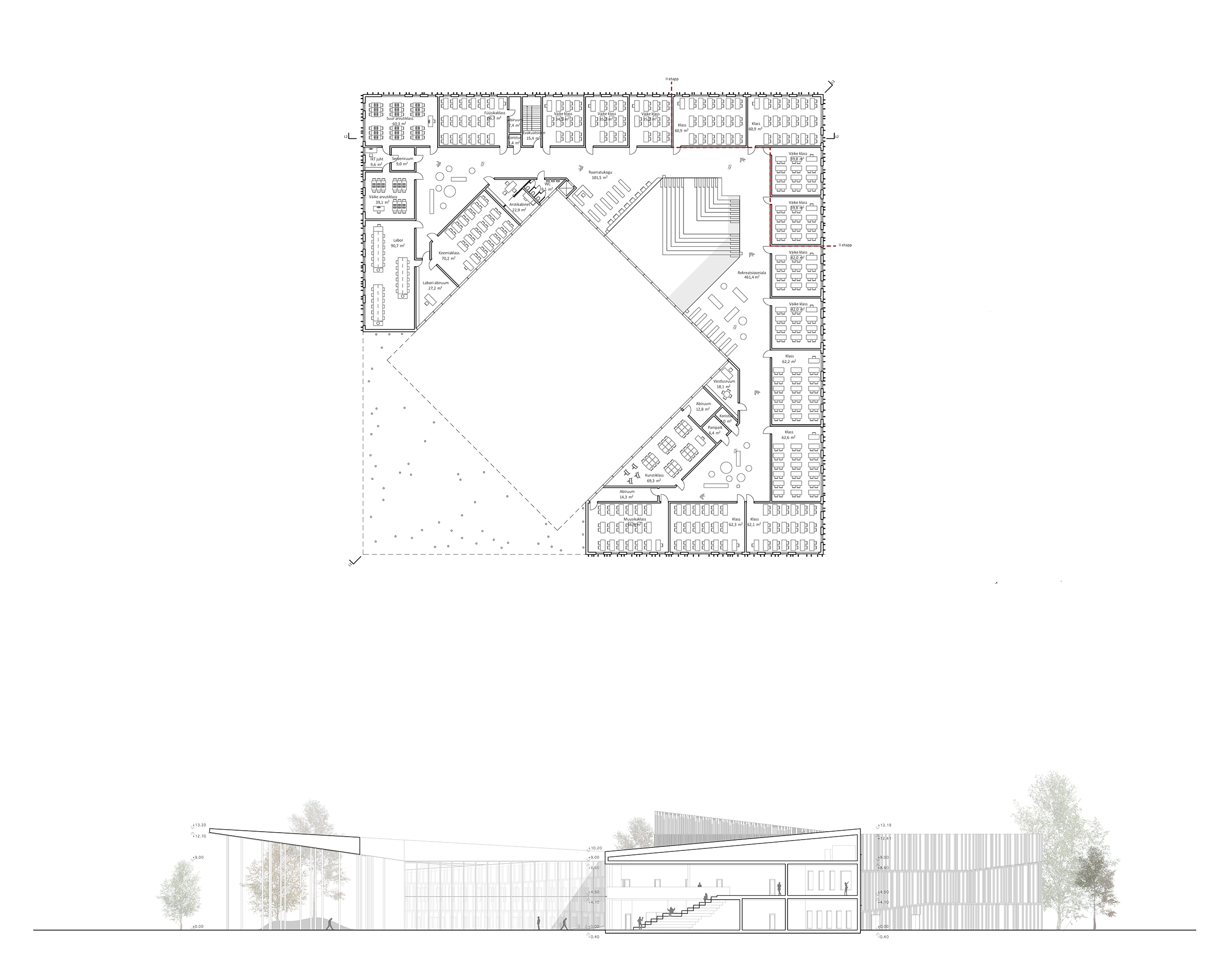 Architectural competition of Rae state gymnasium and sports building