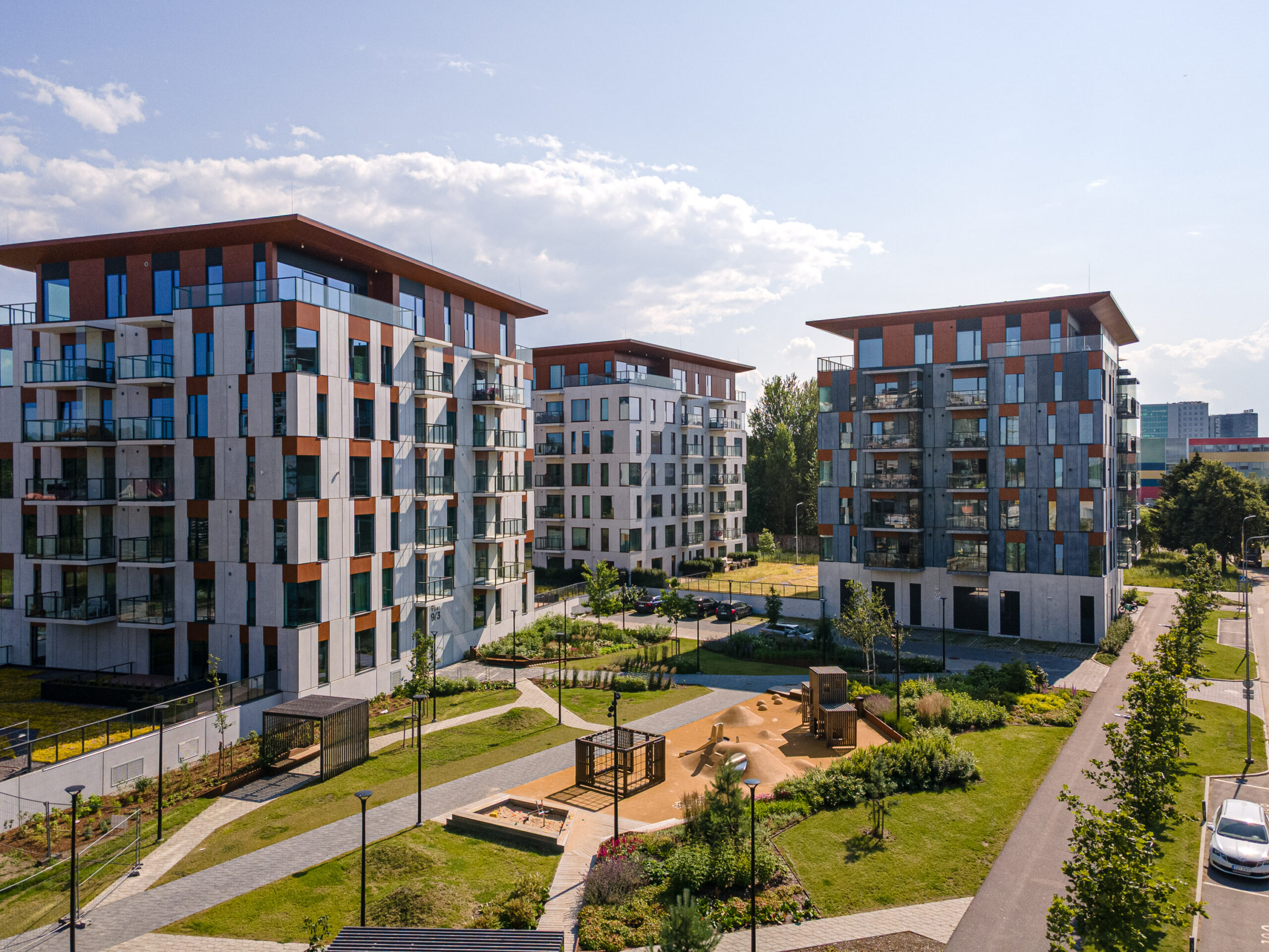 Türi street apartment buildings with commercial spaces